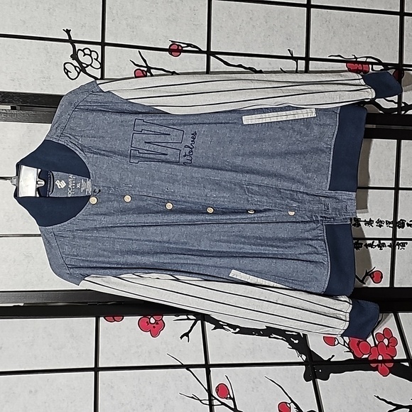 Rocawear Blue Pinstripe Sleeve‎ Jacket Wolves XL - Picture 1 of 5